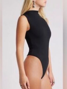 Open edit mockneck bodysuit
